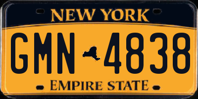 NY license plate GMN4838