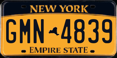 NY license plate GMN4839