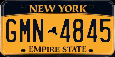 NY license plate GMN4845