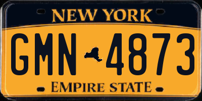 NY license plate GMN4873
