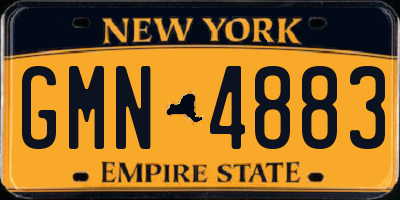 NY license plate GMN4883