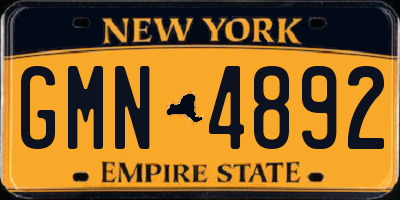 NY license plate GMN4892