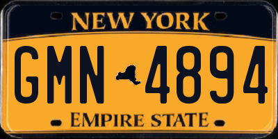 NY license plate GMN4894