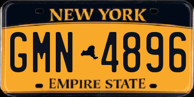 NY license plate GMN4896