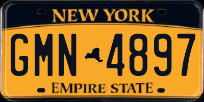 NY license plate GMN4897