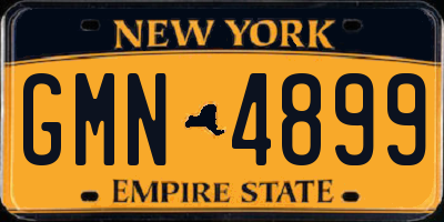 NY license plate GMN4899