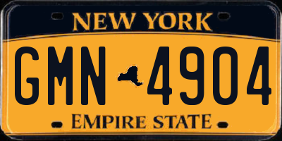 NY license plate GMN4904