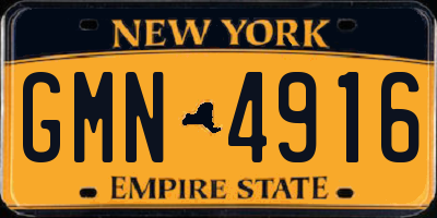 NY license plate GMN4916