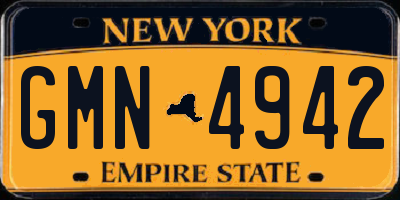 NY license plate GMN4942