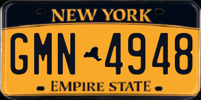 NY license plate GMN4948