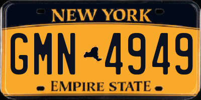 NY license plate GMN4949