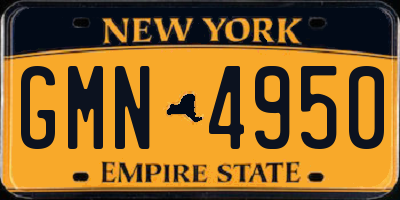 NY license plate GMN4950