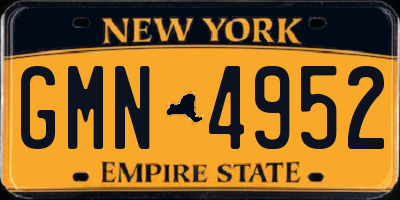 NY license plate GMN4952
