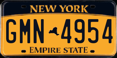 NY license plate GMN4954