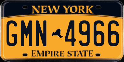 NY license plate GMN4966