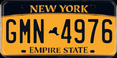 NY license plate GMN4976