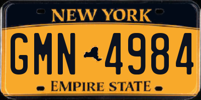 NY license plate GMN4984