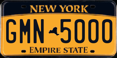 NY license plate GMN5000