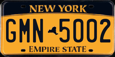 NY license plate GMN5002