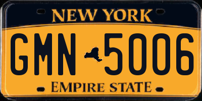 NY license plate GMN5006