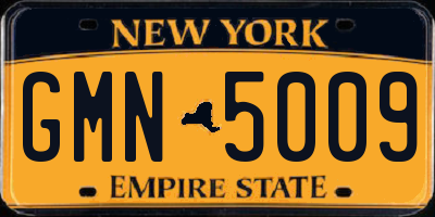 NY license plate GMN5009