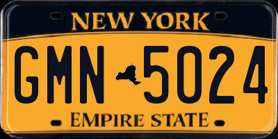 NY license plate GMN5024