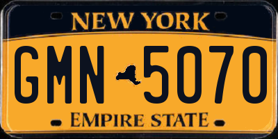 NY license plate GMN5070