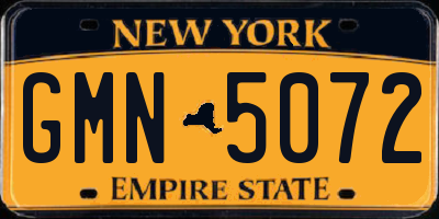NY license plate GMN5072