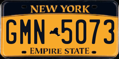 NY license plate GMN5073