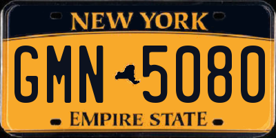 NY license plate GMN5080