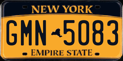 NY license plate GMN5083