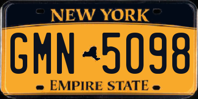 NY license plate GMN5098