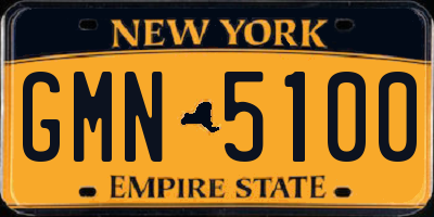 NY license plate GMN5100