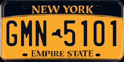 NY license plate GMN5101