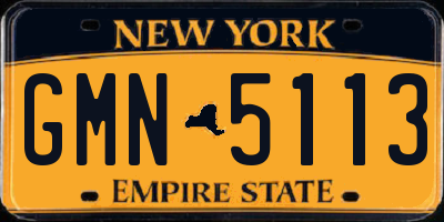 NY license plate GMN5113