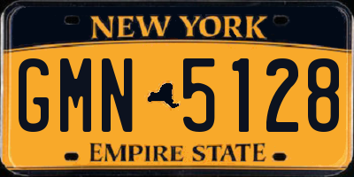 NY license plate GMN5128