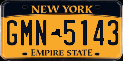 NY license plate GMN5143