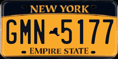 NY license plate GMN5177