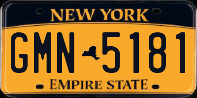 NY license plate GMN5181