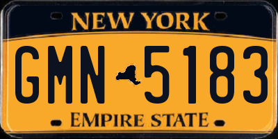 NY license plate GMN5183