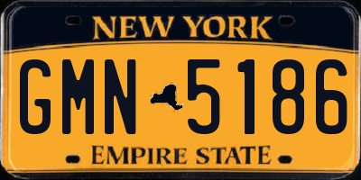 NY license plate GMN5186