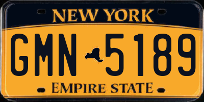 NY license plate GMN5189