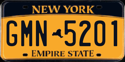 NY license plate GMN5201