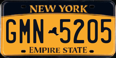 NY license plate GMN5205