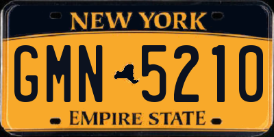 NY license plate GMN5210