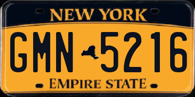 NY license plate GMN5216