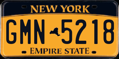 NY license plate GMN5218