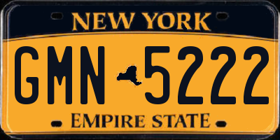 NY license plate GMN5222