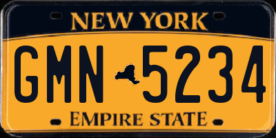 NY license plate GMN5234