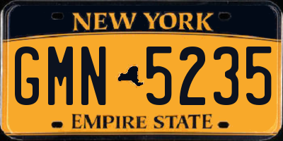 NY license plate GMN5235